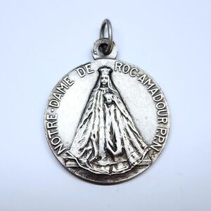 Vtg Karo & AP Penin 1" Notre Dame de Rocamadour Silver Tone Medal France